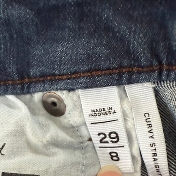 Loft Blue Denim Curvy Straight Jeans. Women's 29/8 - Picture 4 of 7